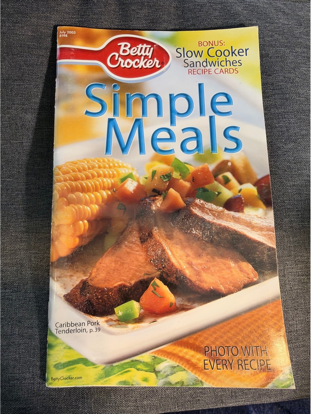 Betty Crocker Simple Meals Cookbook July 2003 Edition with Slow Cooker Sandwiche